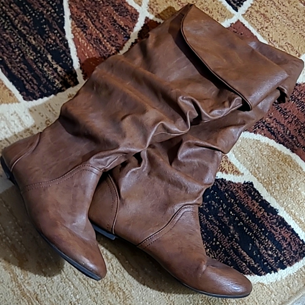 Wide Calf knee high Leather boots
